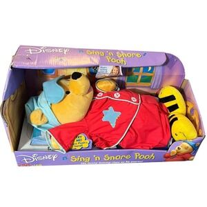 NOS Vintage Disney Sing 'N Snore Pooh Animated Plush Stuffed Toy Fisher Price